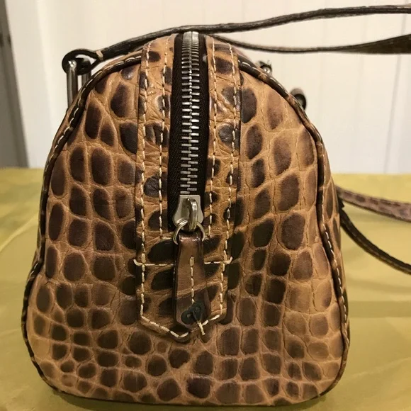 Dooney & Bourke Brown Croc Embossed Bag - Picture 4 of 14